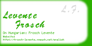 levente frosch business card